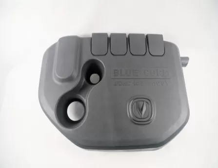 Engine hood with strainer